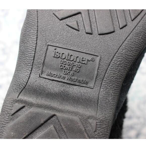 Isotoner Womens Microsuede‎ Mallory Boot Slippers Womens Size 9,5-10 Black - Picture 6 of 8